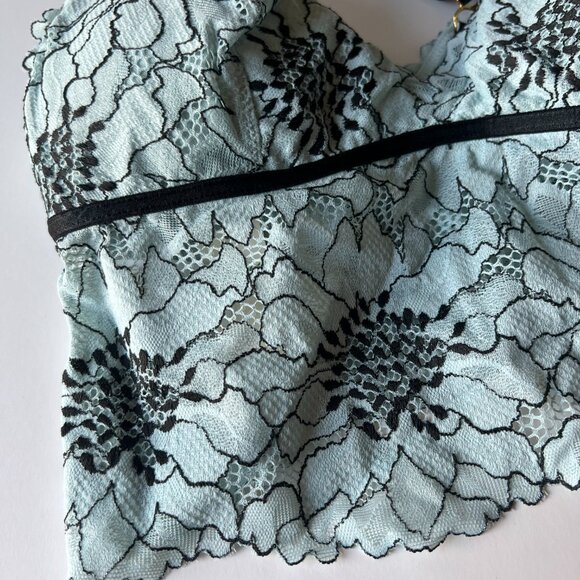 NWT Aerie Midnight Lace Padded Longline Bralette Bra Blue Size Medium M NEW - Picture 3 of 13